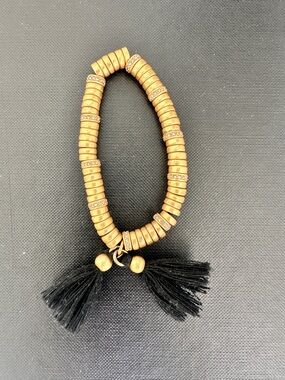 J.Crew Gold Beaded Stretch Bracelet